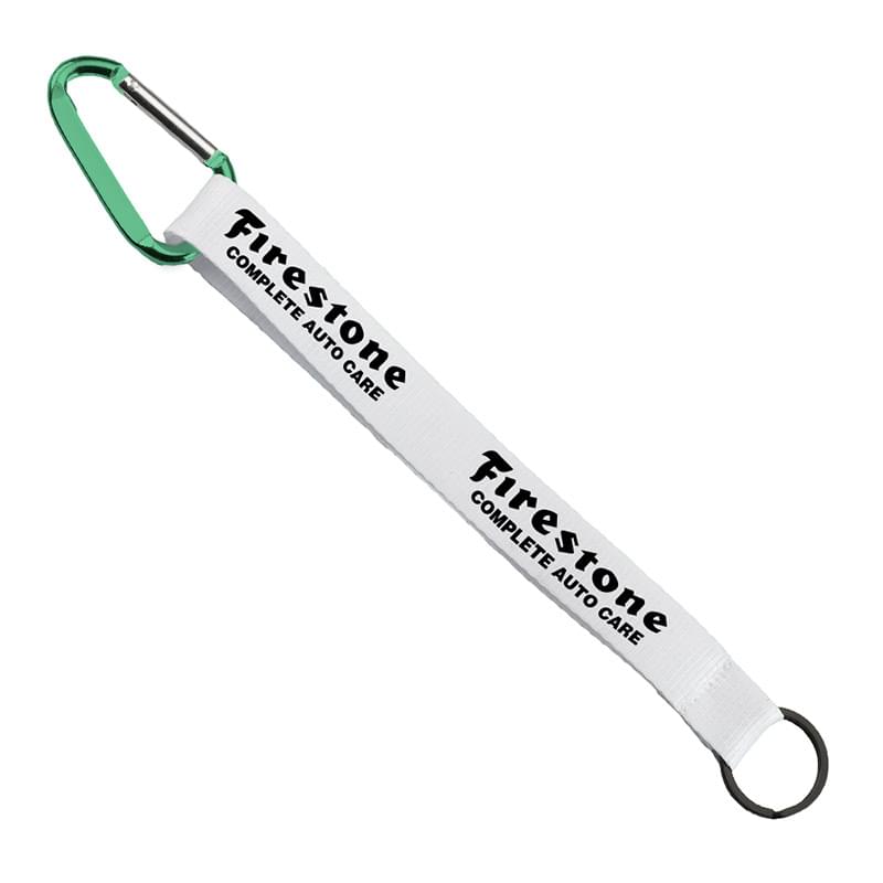 3/4" Sewn Polyester Keychain with Metal Split-Ring and Carabiner