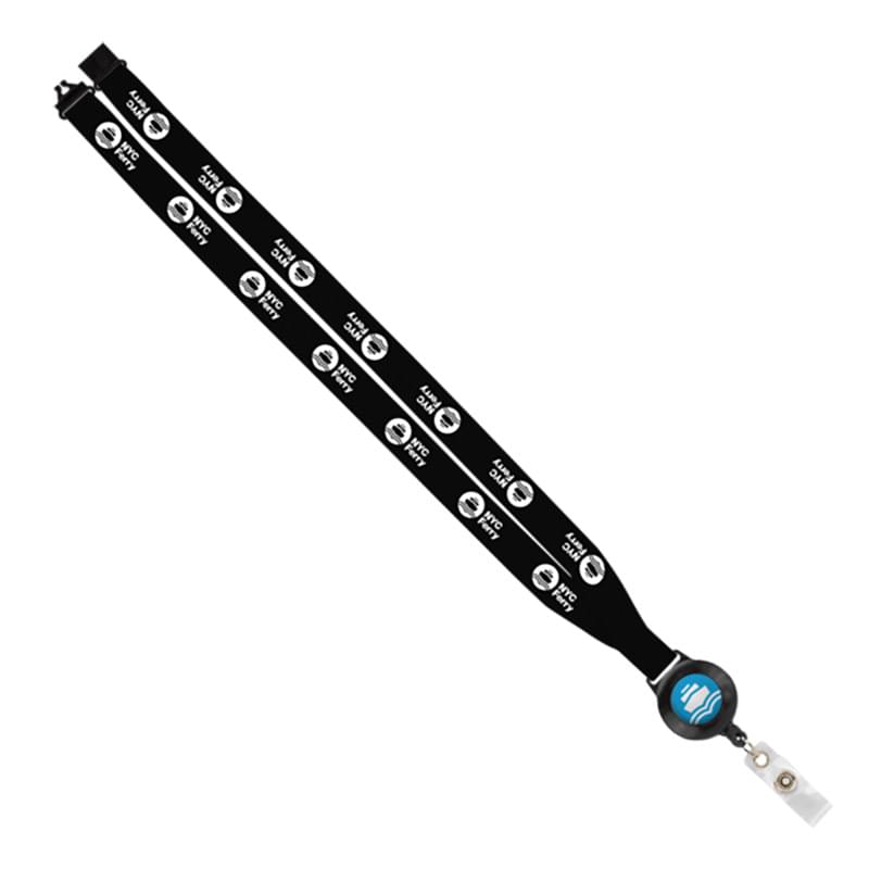 3/4" Import Polyester Lanyard with Retractable Badge Reel