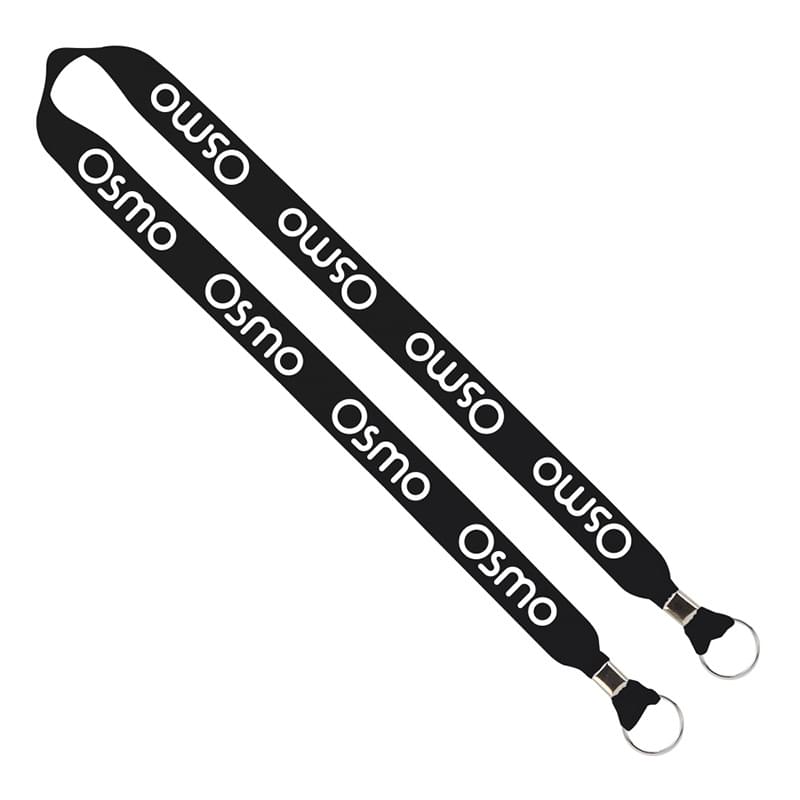 Import Rush 1" Polyester 2-Ended Lanyard with Dual Silver Crimps & Split-Rings