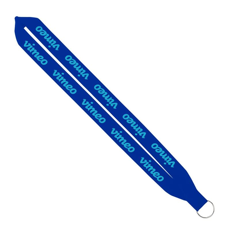 Import Rush 1" Polyester Lanyard with Sewn Silver Split-Ring