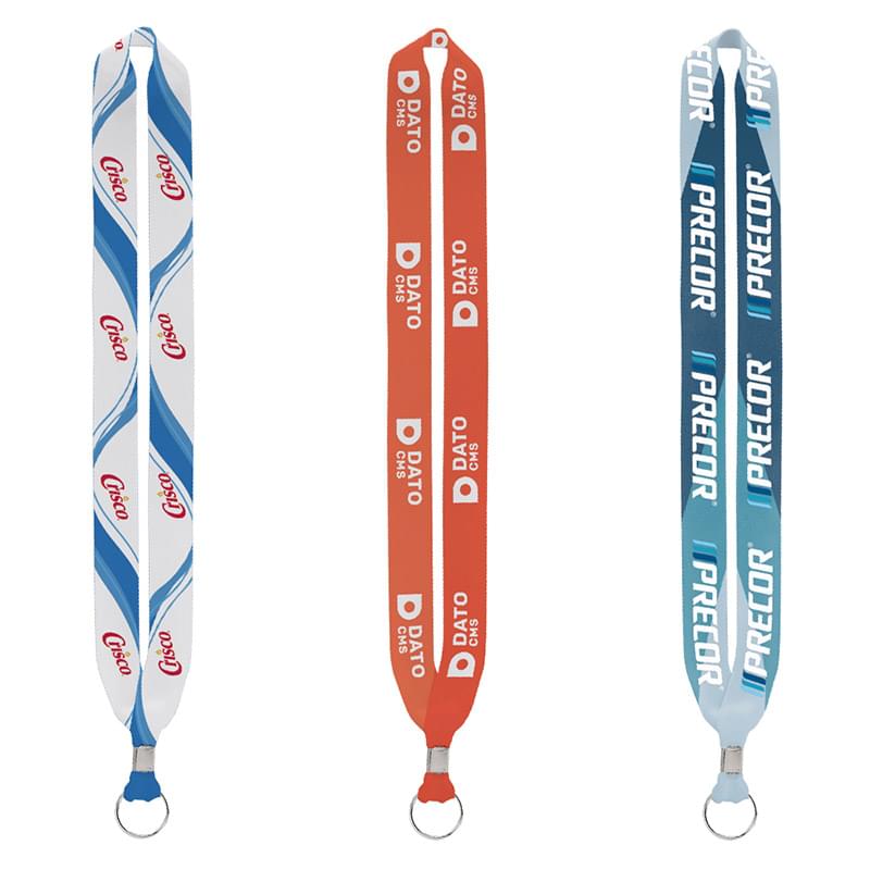 Import Rush 1" Dye-Sublimated Lanyard with Silver Crimp & Split-Ring