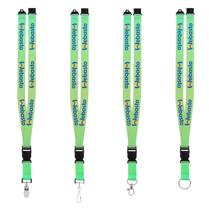 Import Rush 3/4" Dye-Sublimated Lanyard Sewn Silver Metal Split-Ring