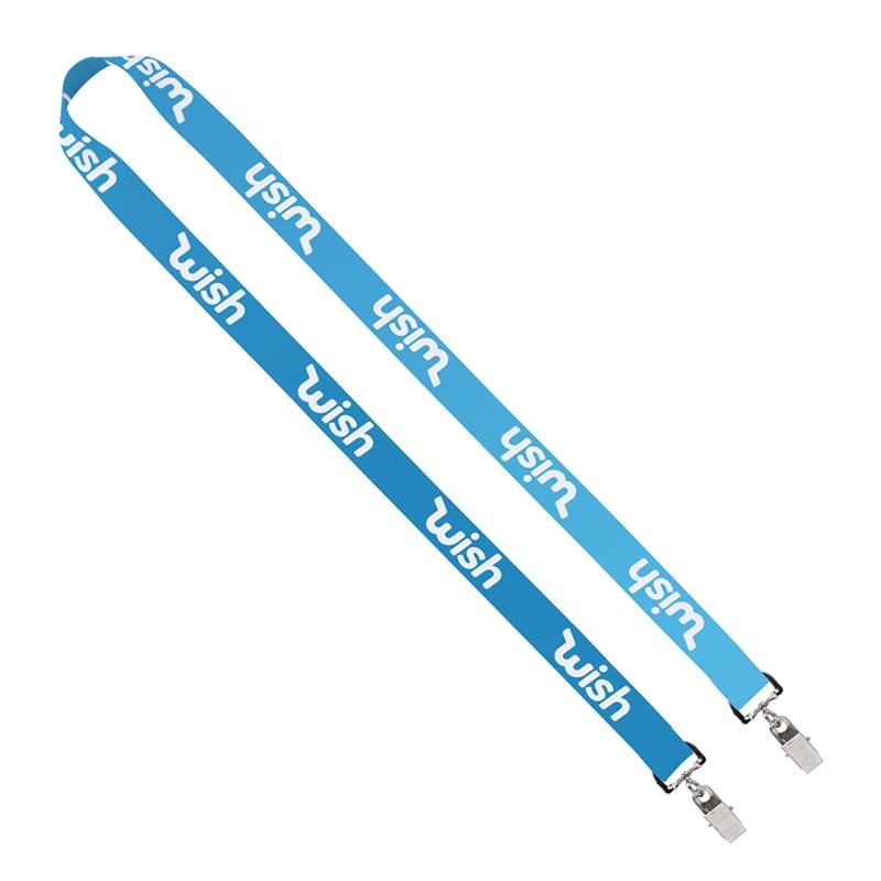 Import Rush 3/4" Dye-Sublimated Double-Ended Lanyard with Dual Sewn Silver Metal Split-Ring