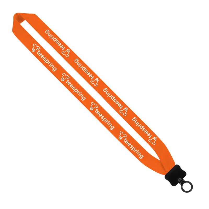 1" Cotton Lanyard with Plastic Clamshell & O-Ring