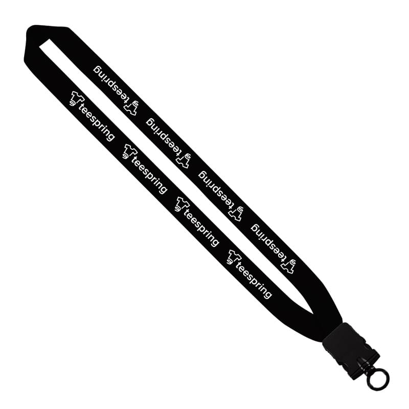 1" Cotton Lanyard with Plastic Snap-Buckle Release & O-Ring