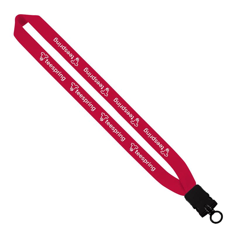 1" Cotton Lanyard with Plastic Snap-Buckle Release & O-Ring