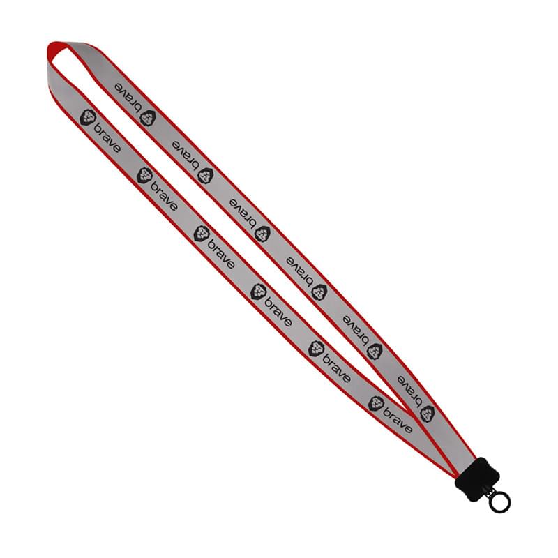 3/4" Reflective Lanyard with Plastic Clamshell & O-Ring