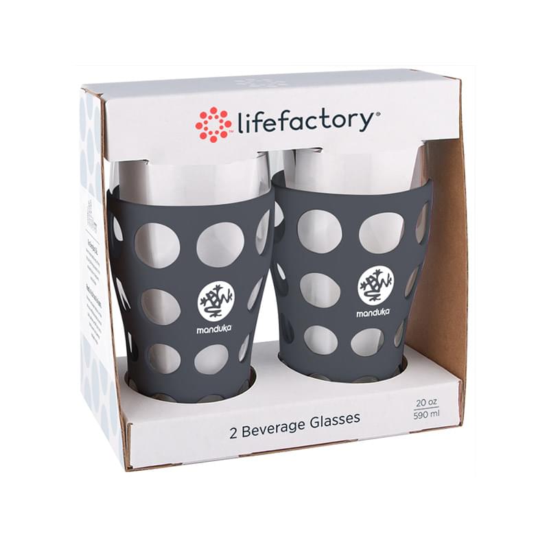20 oz. lifefactory&reg; Beverage Glass with Silicone Sleeve 2 Pack