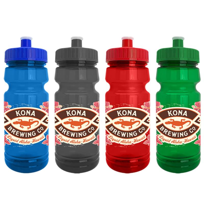 Cycle 24oz Recycled Transparent Bike Bottle w/Push-Pull Lid