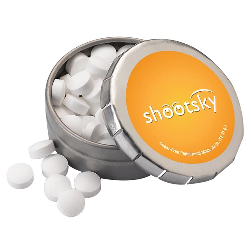 1 3/4" Small Round Push Tin with Mints