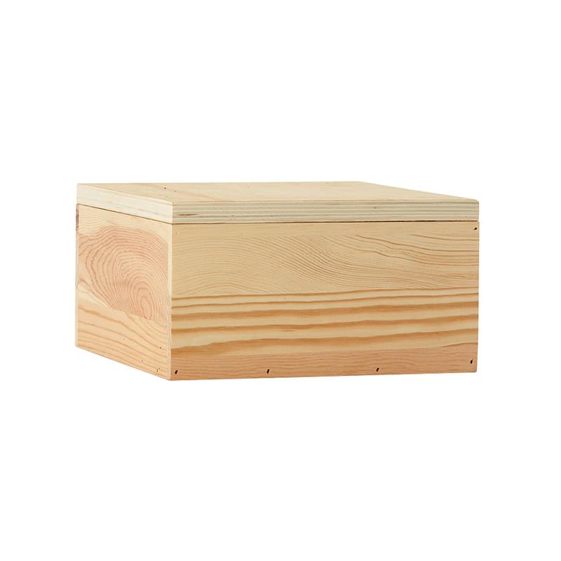 8" x 8" x 3.5" Large Square Wooden Box