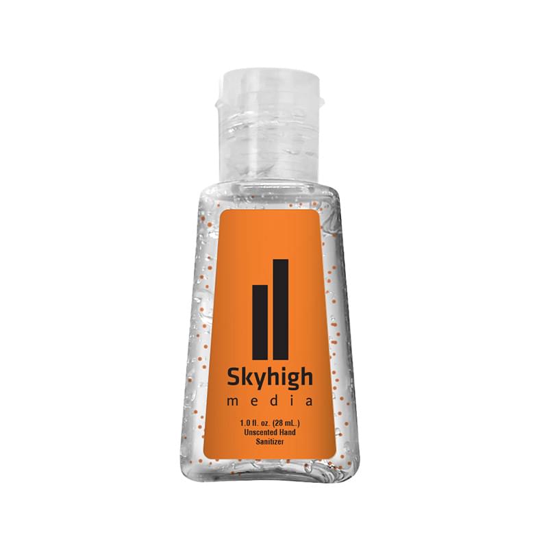 1 oz Single Color Moisture Bead Sanitizer in Trapezoid Bottle