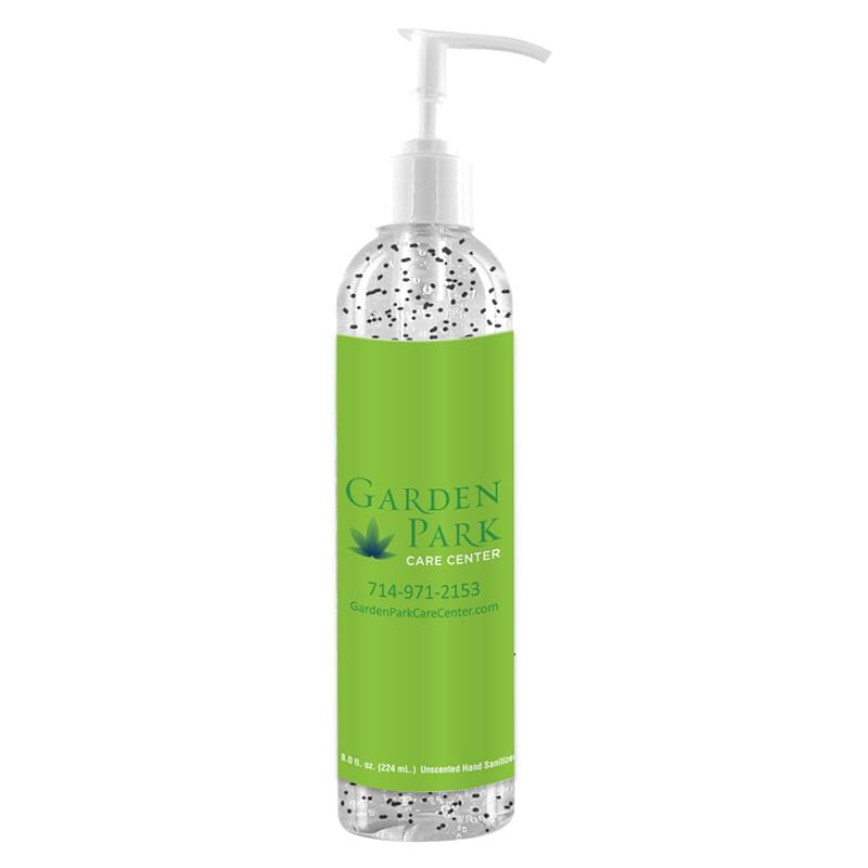 8 oz Single Color Moisture Bead Sanitizer in Clear Bottle with Pump