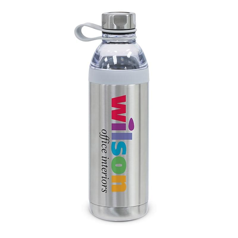 Dual Opening Stainless Steel Water Bottle - 20 Oz.