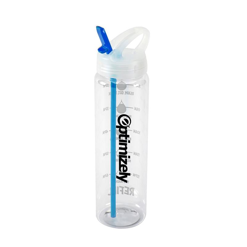 Water Bottle with Flip Up Spout & Hydration Mark  - 32 Oz.