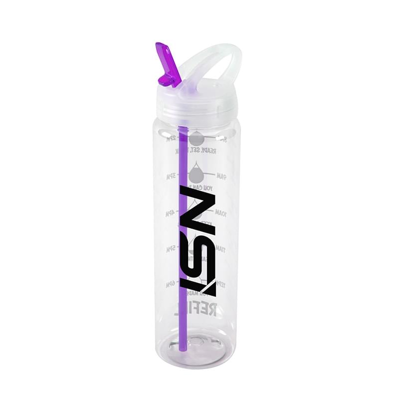 Water Bottle with Flip Up Spout & Hydration Mark  - 32 Oz.