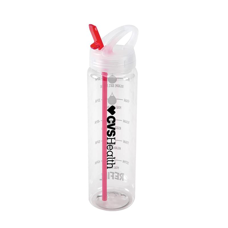 Water Bottle with Flip Up Spout & Hydration Mark  - 32 Oz.