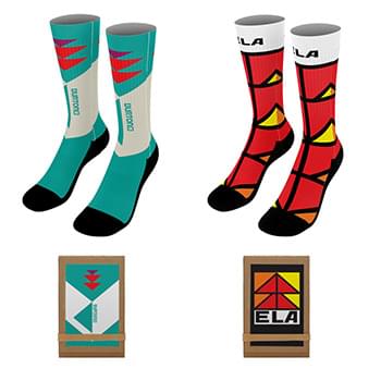 18" Dye-Sublimated Socks (Pair) with Trifold Packaging