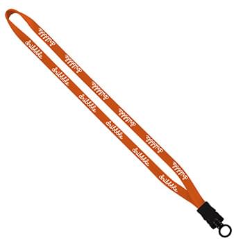 1/2" Cotton Lanyard with Plastic Snap-Buckle Release & O-Ring