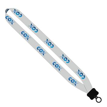 1" Dye-Sublimated Lanyard with Plastic Clamshell & O-Ring