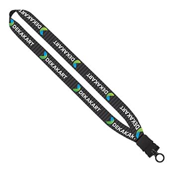 1" Dye-Sublimated Lanyard with Plastic Snap-Buckle Release and Plastic O-Ring