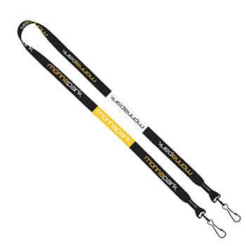 1/2" 2-Ended Dye-Sublimated Lanyard with Metal Crimp and Metal Swivel Snap