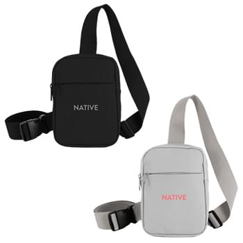 Crosscut Recycled PU Crossbody Bag