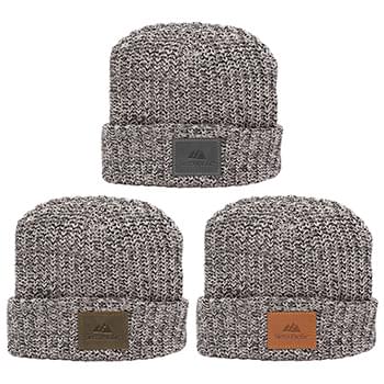 Milliner Cuffed Knit Beanie with Leather Patch