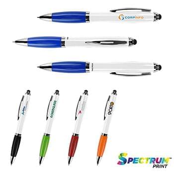 Antibacterial Curvaceous Two-Tone Ballpoint Stylus Pen