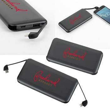Volt UL Listed 10000 mAh Built-in Cable Powerbank